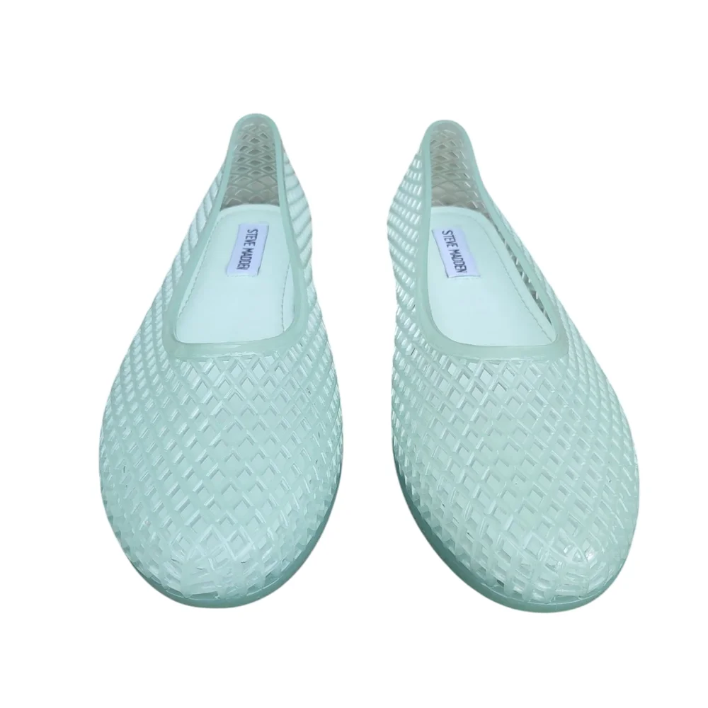 Steve Madden Size 9 Gyzmo Jelly Flat Mint Green - Picture 2 of 8